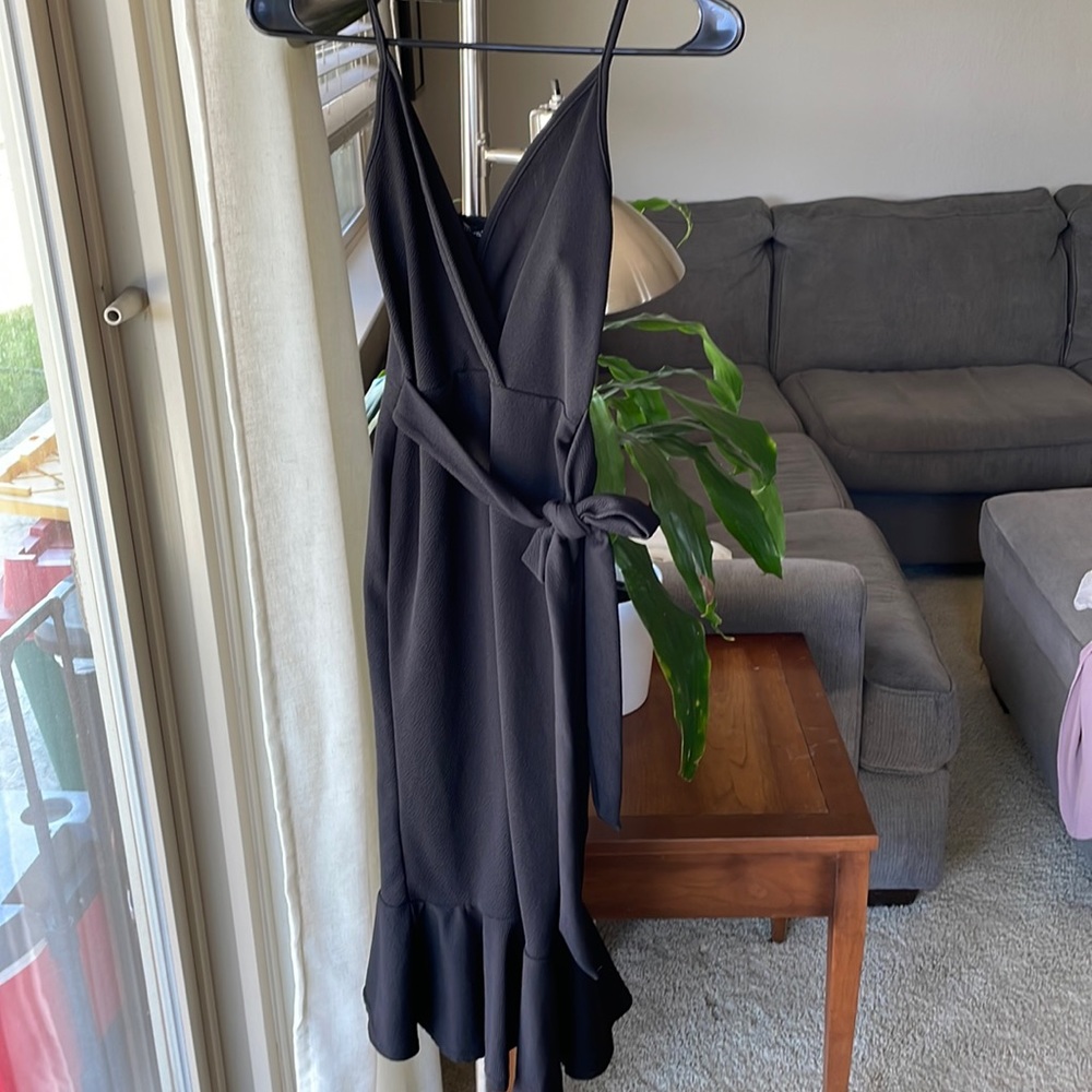 Midi straps fishtail dress